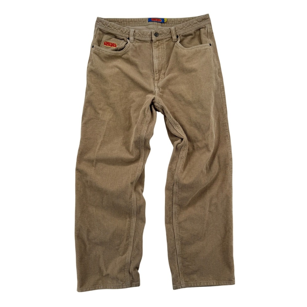 Empyre Relax Corduroy Pants Mens 34 Tan Good Wide Wale Skater Streetwear